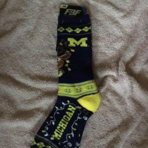 2 Pairs FBF XL Michigan Christmas Socks